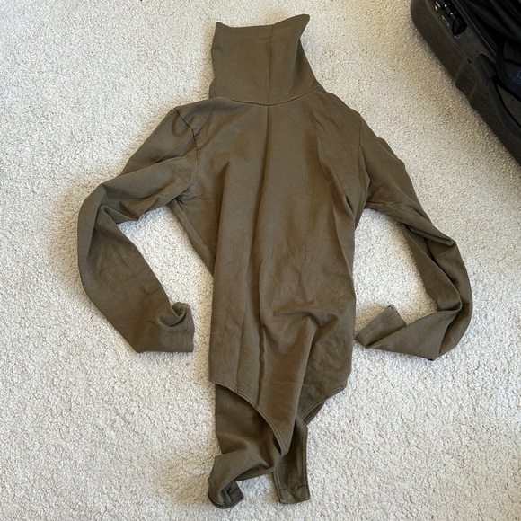 Deadstock American Apparel Turtleneck Bodysuit in Olive Green Medium - Picture 2 of 3